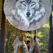 florencia burton tambores-ceremoniales-chamanicos-lobo-luis martin gray ceremonial drum wolf